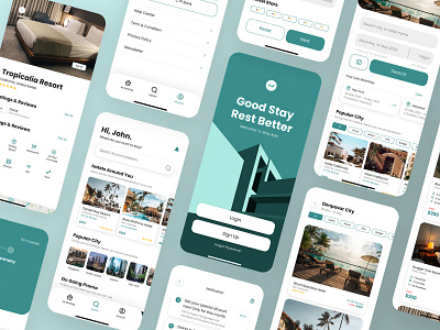 Hotel Booking App UI Kit apartment app application booking design graphic design hotel interface mobile app ui user interface ux website