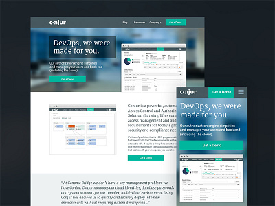 Conjur Marketing site desktop mobile responsive website