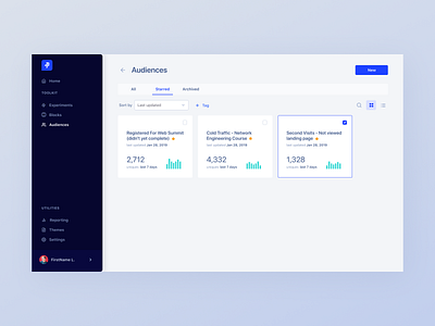 Dribbble Shot Audiences dashboard ui grid layout responsive tables