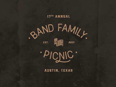 Band Family Picnic distressed grunge lettering vintage