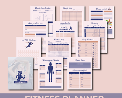 Planner creative design design fitness fitness planner graphic design illustration modern design planner
