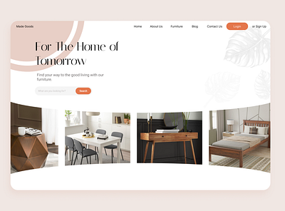 Furniture Landing Page Design design furniture landing page design furniture website graphic design landing page ui ui design website design