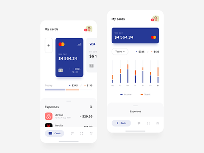 Banking app / Cards & Stats app bank app cards clean design finance ios minimal mobile payment product ui ux