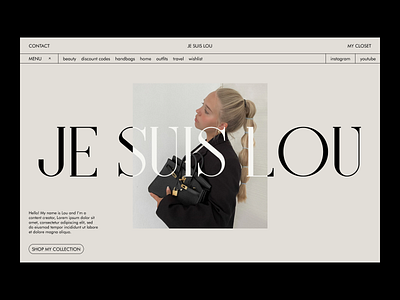 Je Suis Lou Influencer Site branding design illustration logo minimal modern typeface typography web design webdesign