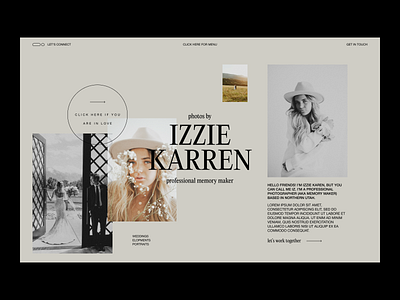 Izzie Karren Photography Portfolio Site branding design illustration logo minimal modern typeface typography web design webdesign