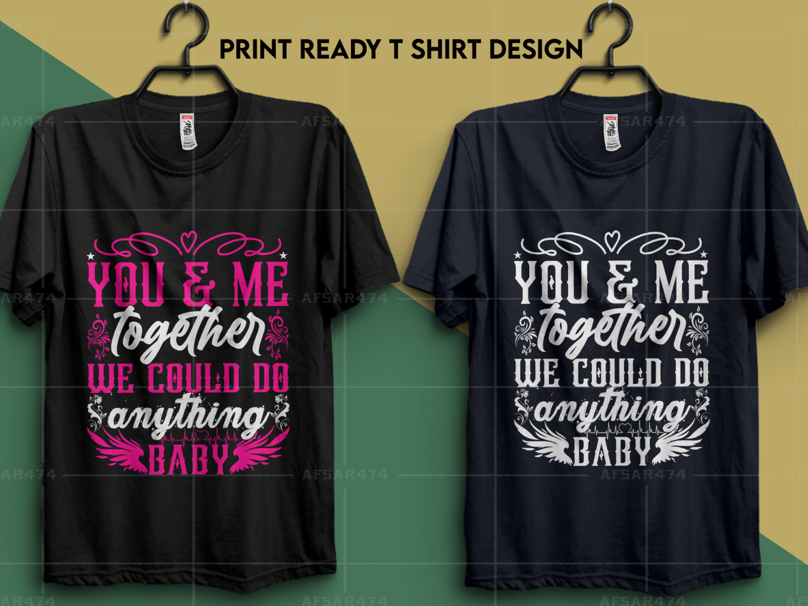 you and me typography t shirt by Md Nurul Afsar on Dribbble