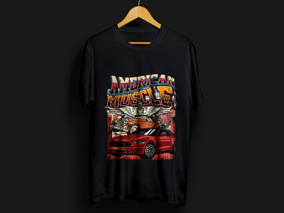 American muscle car t shirt design