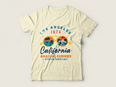 Los angeles california summer paradise t shirt design
