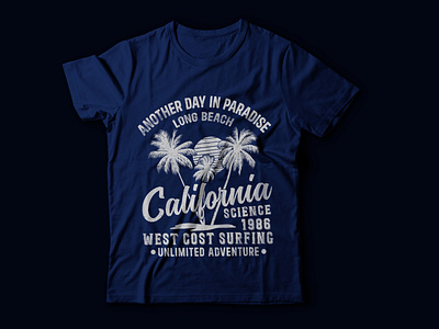 California beach t shirt design