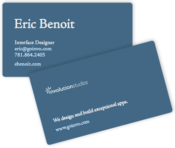 Updated Invo Card benoit bizcard business card eric goinvo involution jenson studios