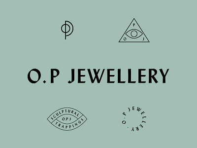 O.P Jewellery branding logo symbols wordmark