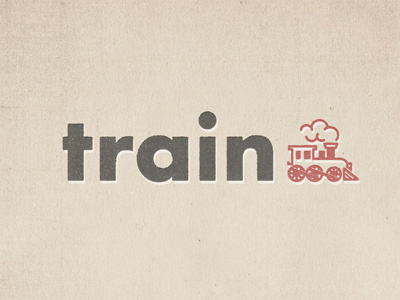 Train icon illustration texture typography