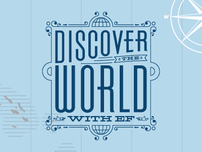 Discover the World illustration typography