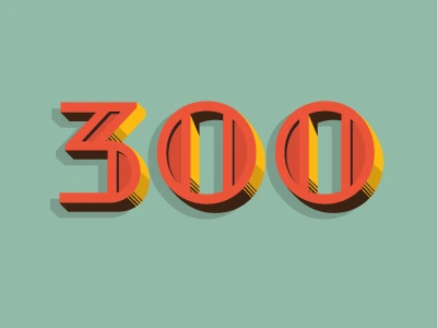 300 numerals three typography