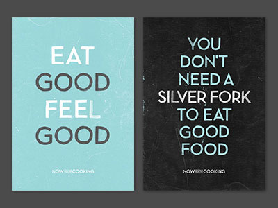 Now You're Cooking campaign food typography