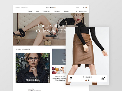 Fashionis Ecommerce cart ecommerce fashion home italy product listing rollover startup website