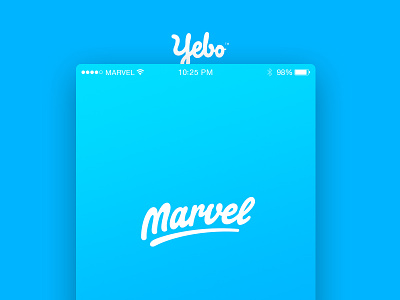 Yebo for Marvel app blue comingsoon gradient marvel marvelapp prototype ui userinterface ux webdesign yebo