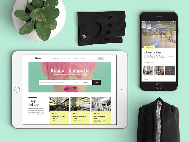 Uala responsive mobile design booking ipad iphone presentation website web design app design ux ui