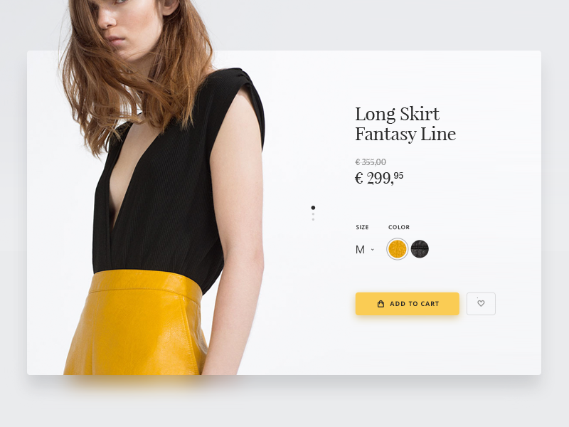 Fashion Shop skirt glow fresh minimal glamour basket add to cart cta product page shop ecommerce fashion