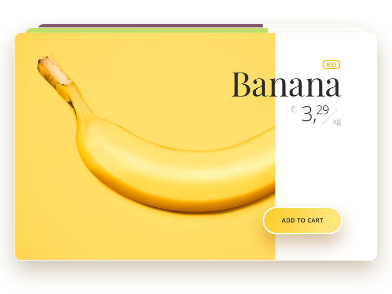 The B-Side of the food :) buy online. cart joke experiment colorful extravagant food banana