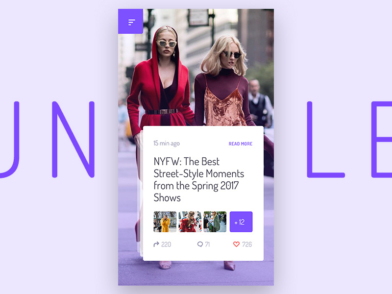 Unveile Preview social reader ecommerce template mobile vintage unveile app user interface sketch ui kit ui