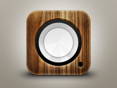 Wood Speaker iOS Icon black brown icon ios music sound speaker white wood woofer