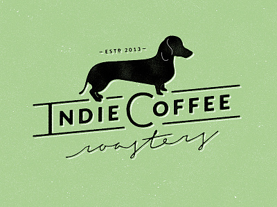 Indie Coffee Roasters Logo brand identity brew coffee coffee brewing coffee roasting dachshund dachshund logo dog identity dog logo logo roast roasting