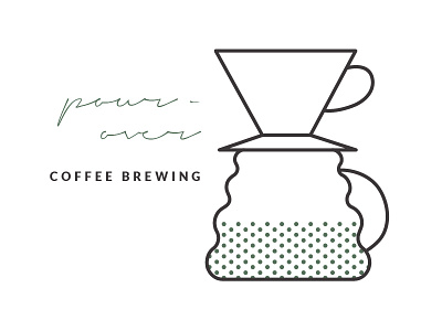 Pour-Over Brew Guide Illustration brewing coffee hario illustration pour over v60