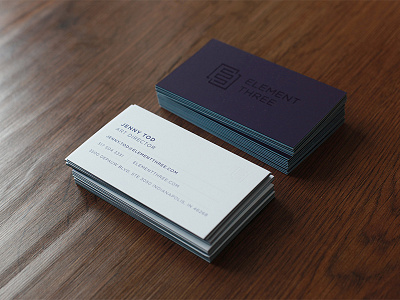 Element Three Business Cards brand business cards cards duplex element three foil print spot uv