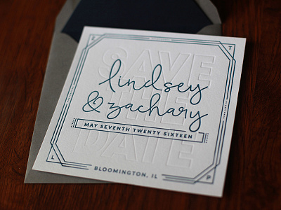 Modern Letterpressed Save the Date