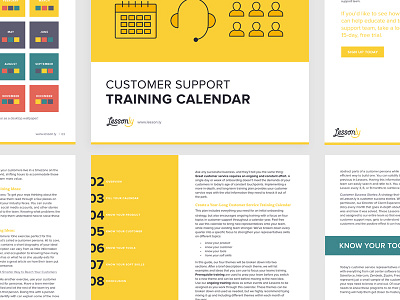 Customer Support Training Calendar E-book calendar customer service ebook guide learning automation lesson.ly long form content resource training