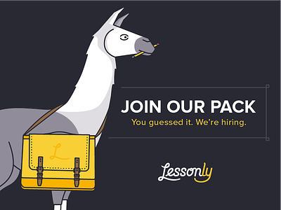 We're Hiring at Lessonly! designer developer hiring intern jobs lessonly llama messenger bag pack pencil sales uxui designer