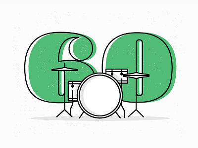 60th Birthday Party Invitation Illustration birthday drums illustration sixty symbol