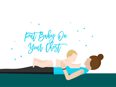 Baby on Chest Illustration for The Bump baby baby exercise bump exercise fitness newborn people workout yoga