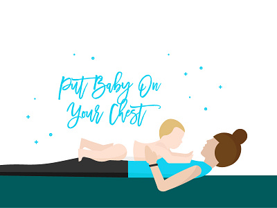 Baby on Chest Illustration for The Bump