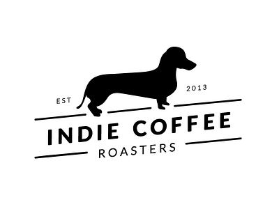 Indie Coffee Roasters Updated Logo Mark coffee coffee logo coffee roasting dachshund dog logo roasting