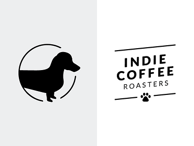 Indie Coffee Roasters Secondary Marks coffee mark coffee roasting dachshund dog logo indie coffee roasters mark paw print
