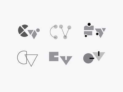 'CV' letter exploration children cv letterforms letters logo logomark typography whimsical