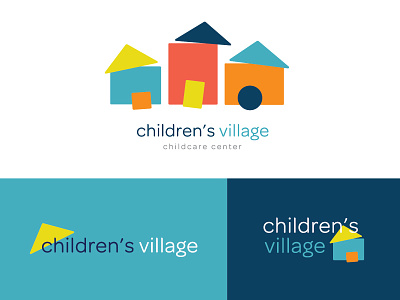 Children's Village Logo System center childcare children daycare homes house houses logo logo system village
