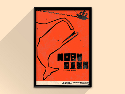 Moby Dick Poster Redesign book book poster flat design graphic design poster poster art poster design simple