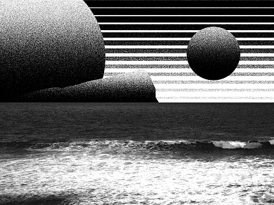 bw_illustration_02 black and white black white bw geometric geometry illustration landscape lofi shapes