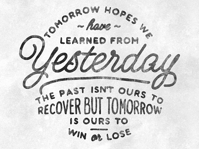 Tomorrow Hopes... handdrawn handlettering handmade handtype lettering quote script texture type typography vintage watercolor