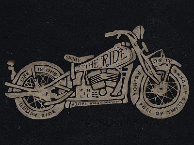 Enjoy the Ride handdrawn handlettering handmade lettering motorcycle quote retro ride texture vintage watercolor
