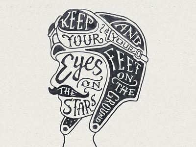 Eyes on the Stars handdrawn handlettering handmade lettering mustache pilot quote texture typography vintage watercolor