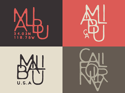 Malibu Monograms branding hand lettering hand made handcrafted handmade lettering logo monogram typography vintage