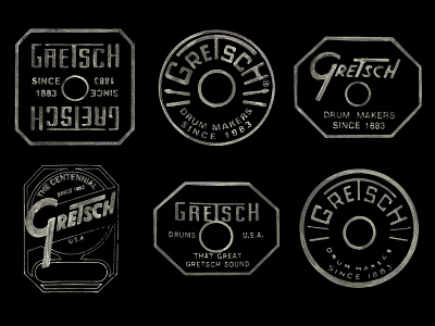 Gretsch - Badges gretsch gretsch drums hand drawn type hand lettering hand type lettering painting type typograpy watercolor