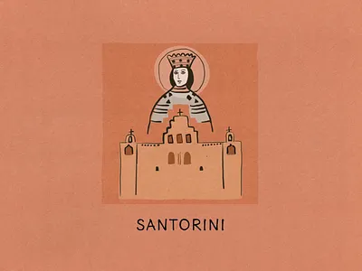 The Island Fever Series: Santorini branding design editorial design graphic design illustration island logo picture book travel