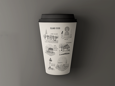 The Island Fever Series Mockup: Coffee Cup branding design editorial design graphic design illustration island logo merchandise packaging travel