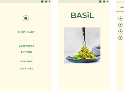 Basil is a recipe app that uses Material Design components by