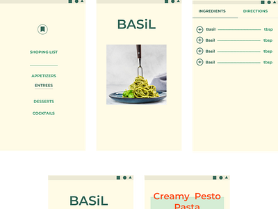 Basil is a recipe app that uses Material Design components by